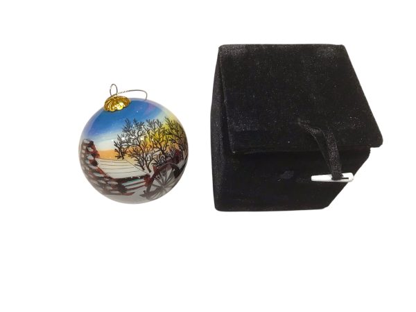 Ornament:  Hand-painted Glass Huts and Cannons
